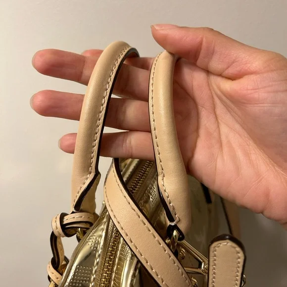 MICHAEL Michael Kors Metallic Gold Cindy Dome Satchel Bag